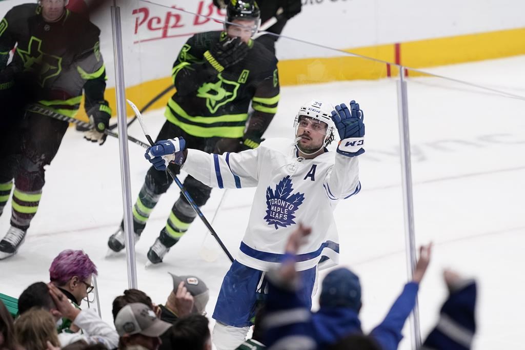 Auston Matthews sets Maple Leafs record with 56th goal of season