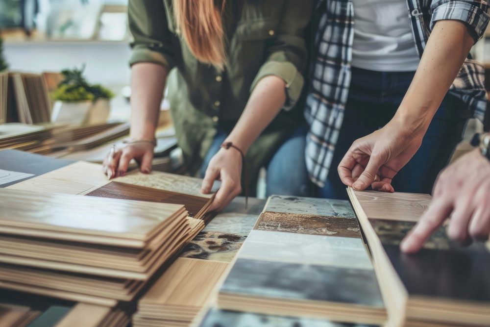 Couple comparant les différents types de planchers en bois.